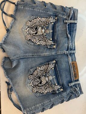 Platinum Plus Women's Embellished Blue Denim Jean Shorts